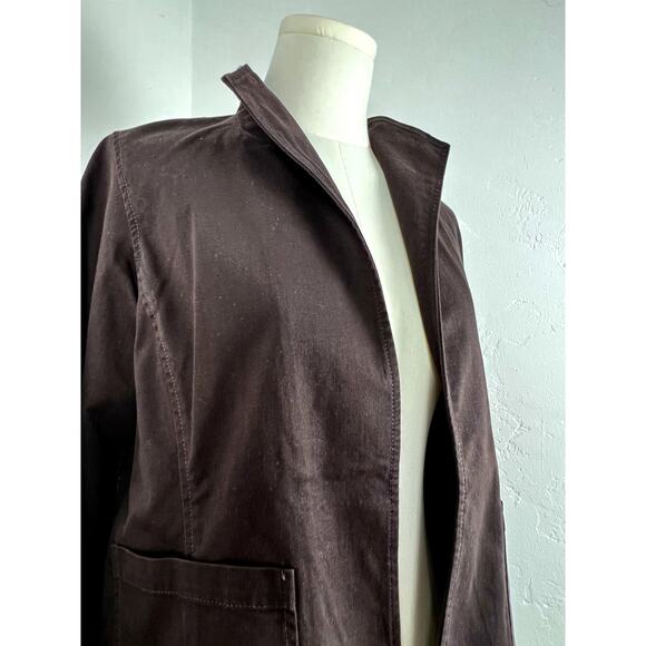 EILEEN FISHER JACKET Revers Collar in Muted Brown Plum (Womens: Petite Small) - Picture 3 of 11